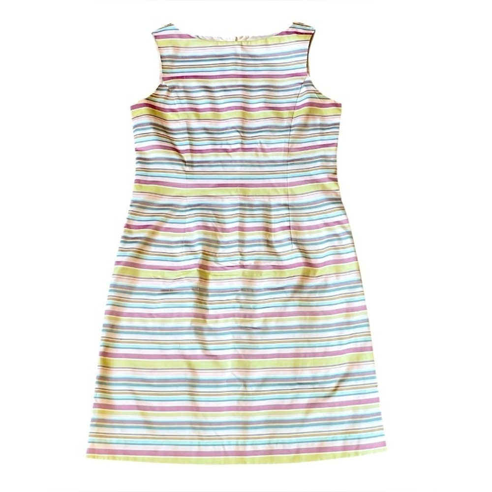 Talbots Kids Silk Sleeveless Sheath Dress Girls 16 Striped Multicolor Lined